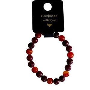 Handmade Carnelian Bracelet with Love Jewelry Fashion Accessory